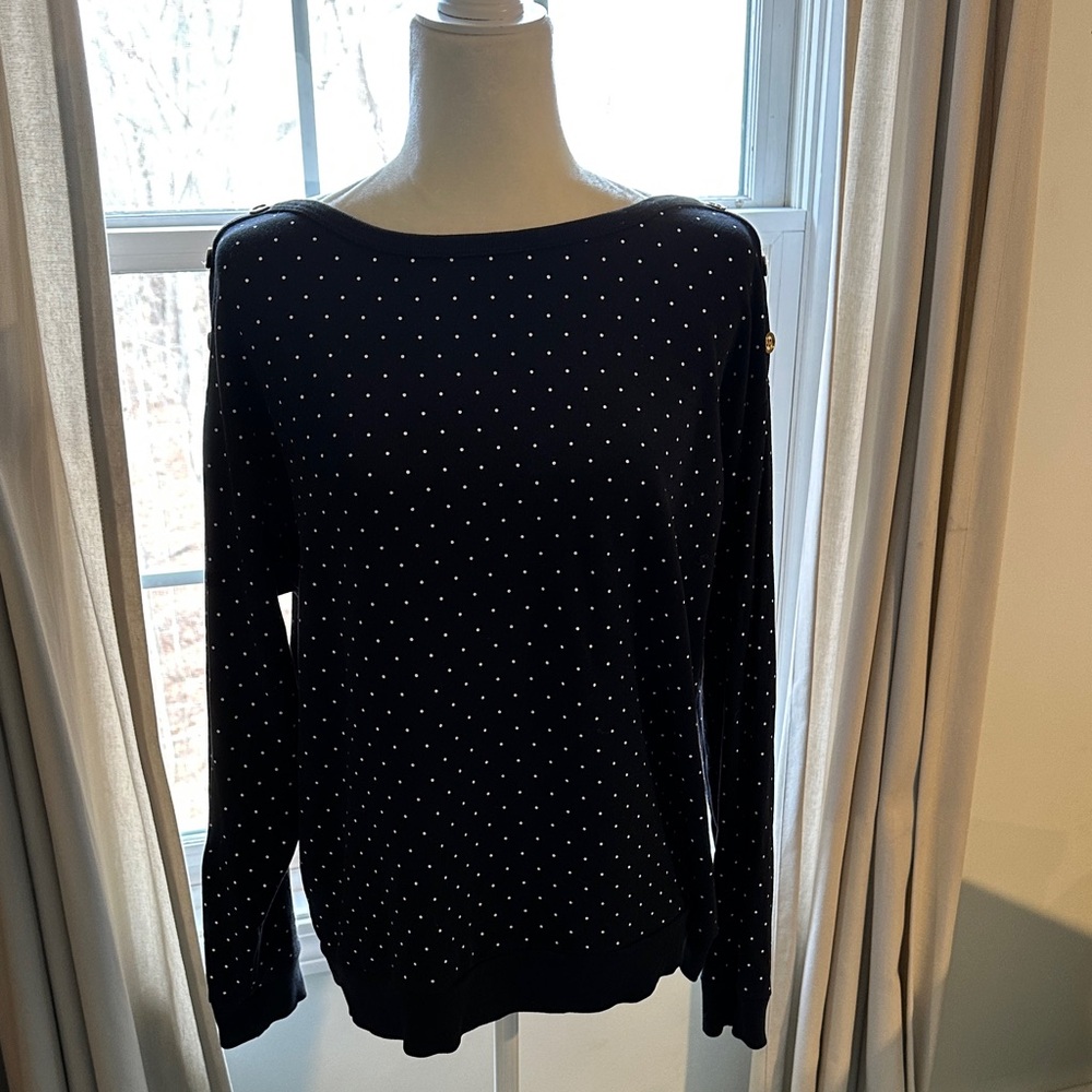Charter Club Black Polka Dot Sweater
